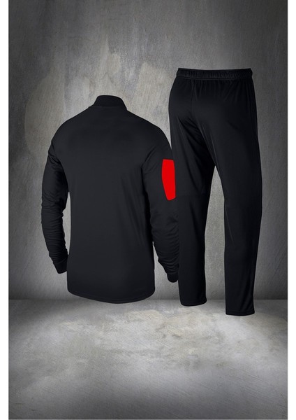 Büyük Beden Erkek Siyah Özel Supra Penye Kumaş Cep Detaylı Rahat Eşofman Seti (4XL- 10XL) fırsatları