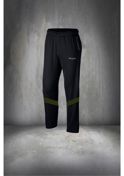 Büyük Beden Erkek Siyah Supra Penye Kumaş Cepli Fermuarlı Spor Eşofman Takımı (4XL- 10XL)