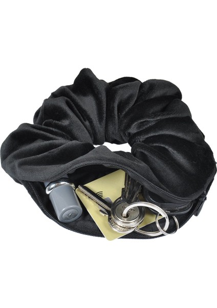 Sporcu Saç Tokası Fermuarlı Cepli Lastikli Saç Tokası Cüzdan Saç Tokası