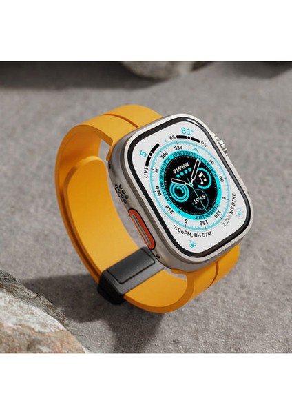 Apple Watch Ultra 49MM KR412 Elegance Stylısh Kordon - Koyu Yeşil