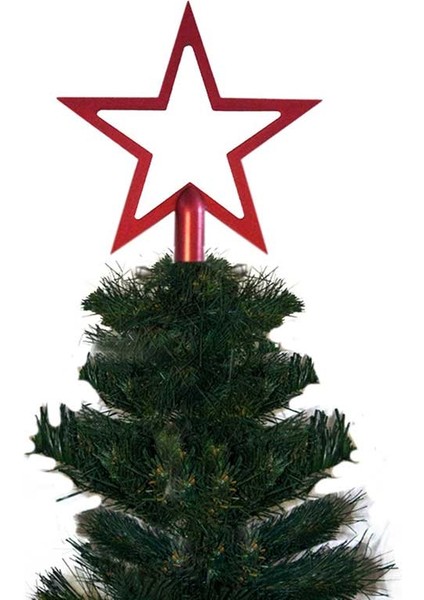 Yılbaşı Ağacı Tepeliği Yıldız Model Kırmızı 18 cm