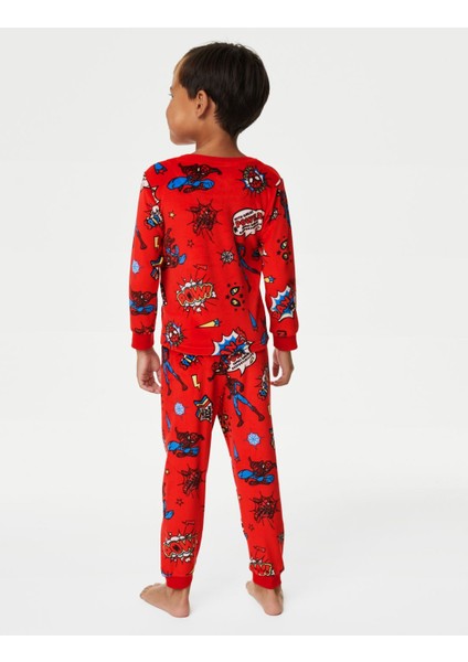 Marks & Spencer Spider-Man™ Uzun Kollu Kadife Pijama Takımı