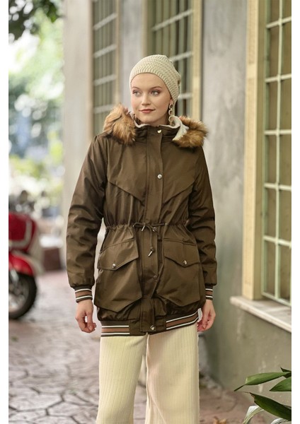 Etek Kol Ucu Şeritli Torba Cepli Kaban fiyatları