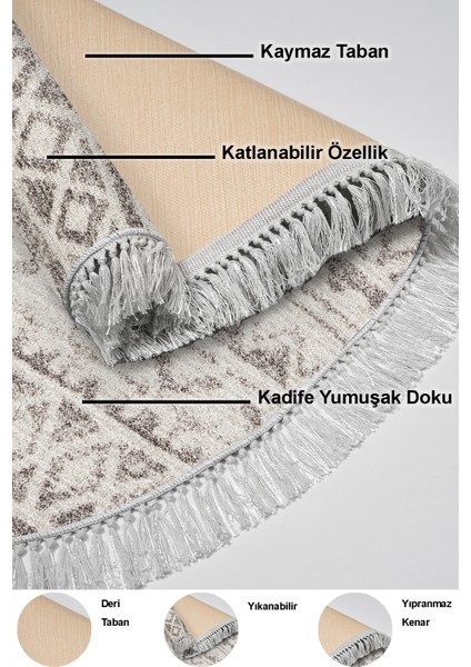 Dijital Salon Halısı Yıldız Deri Kaymaz Taban Saçaklı Oval Iskandinav Mali Açık Kahve indirimleri