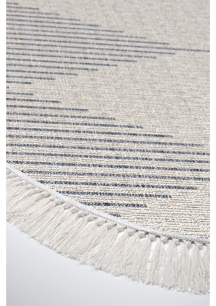 Dijital Salon Halısı Yıldız Deri Kaymaz Taban Saçaklı Oval Iskandinav Kay Lacivert fırsatları