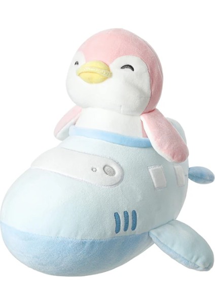 Seyahat Serisi Peluş Oyuncak Uçaklı Penguen - Pembe