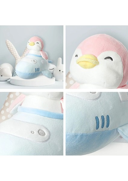 Seyahat Serisi Peluş Oyuncak Uçaklı Penguen - Pembe