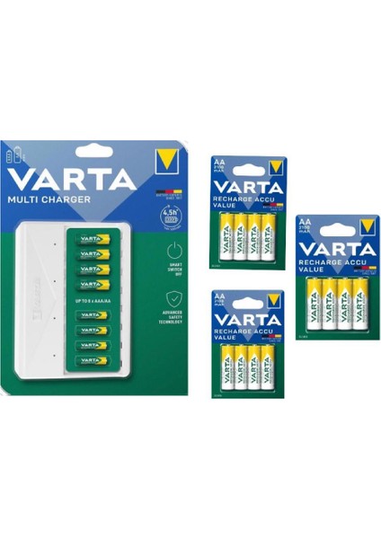 57659 Li Şarj Cihazı + 12 Adet Varta 2100 Mah Pil Aydos fiyatları