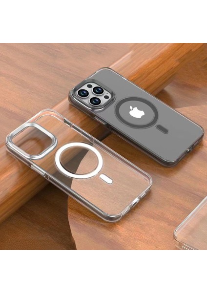 iPhone 15 Pro Max Kılıf Wireless Şarj Özellikli Şeffaf Efsane Kılıf
