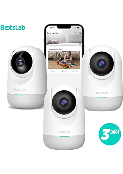 360+ C211 2k Pro Small Bundle Wifi 360° Akıllı Güvenlik Kamerası Bebek Monitörü Evcil Hayvan Kamerası Iç Mekan Kamerası Ip Kamera 3'lü Paket (Distribütör Garantili)