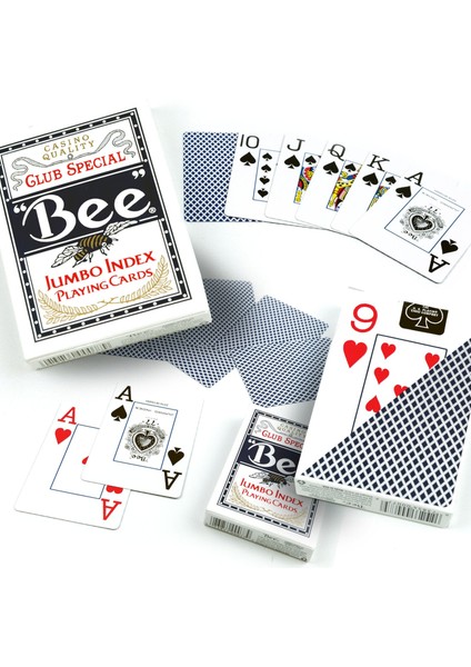 Poker Diamond Back Jumbo Index Oyun Kartı -Mavi Deste