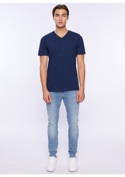 Normal Bel Skinny Fit Açık Indigo Erkek Denim Pantolon DT10352_ETHAN Skinny Fit Normal Bel