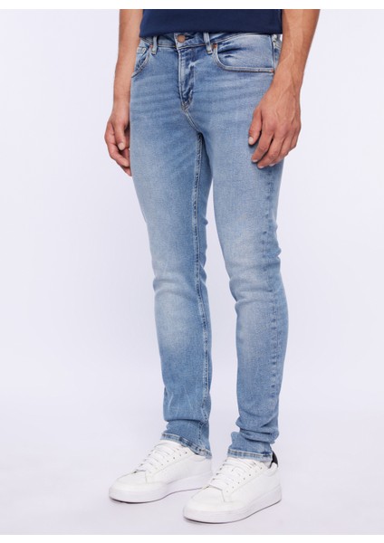 Normal Bel Skinny Fit Açık Indigo Erkek Denim Pantolon DT10352_ETHAN Skinny Fit Normal Bel fiyatları