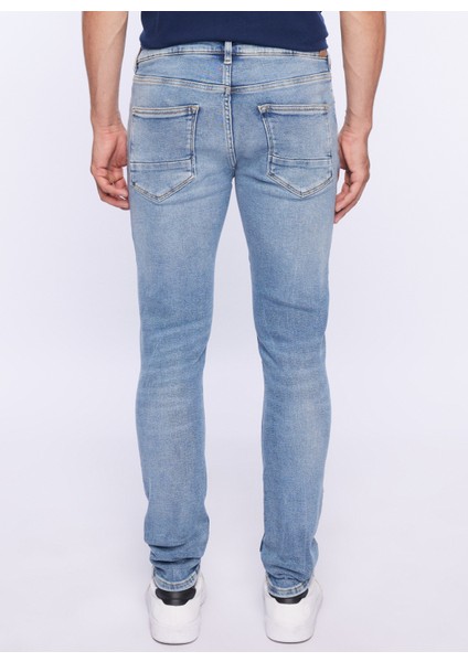 Normal Bel Skinny Fit Açık Indigo Erkek Denim Pantolon DT10352_ETHAN Skinny Fit Normal Bel fırsatları