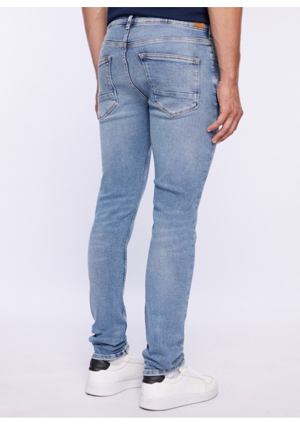 Normal Bel Skinny Fit Açık Indigo Erkek Denim Pantolon DT10352_ETHAN Skinny Fit Normal Bel indirimleri
