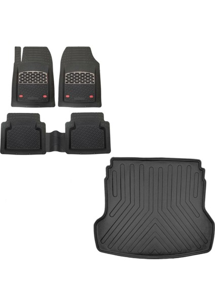 Hyundai Elantra 2001-2006 3D Bagaj Havuzu ve 3D Krom Karbon Paspas Takımı