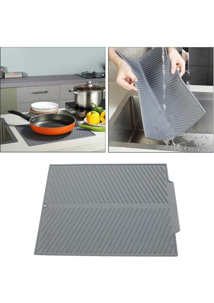 Gıda Sınıfı Şık Mutfak Lavabo Drenaj Mat Isı Gri (Yurt Dışından) fiyatları