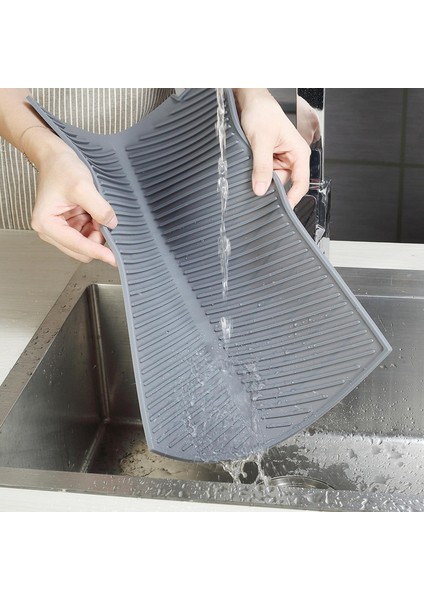 Gıda Sınıfı Şık Mutfak Lavabo Drenaj Mat Isı Gri (Yurt Dışından) modelleri