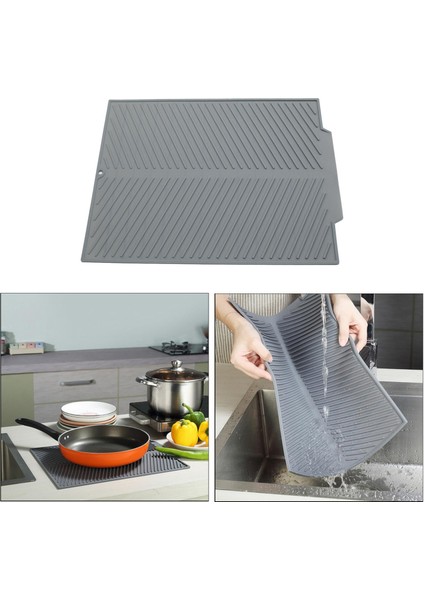 Gıda Sınıfı Şık Mutfak Lavabo Drenaj Mat Isı Gri (Yurt Dışından) indirimleri