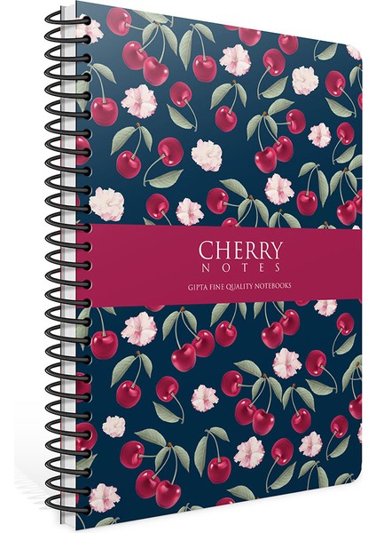 Cherry Spiralli Sert Kapak Çizgili Defter 17x24 cm 120 Yaprak Renkli Desenli modelleri