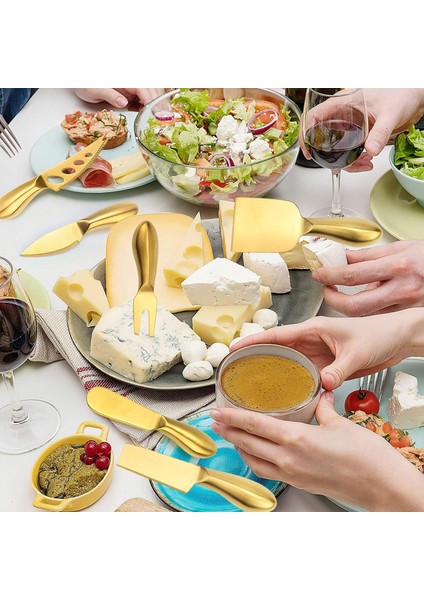 Paslanmaz Çelik Peynir Araçları Set Kek Spatula Mutfak Aletleri Cafe Bar Için 6 Altın (Yurt Dışından)