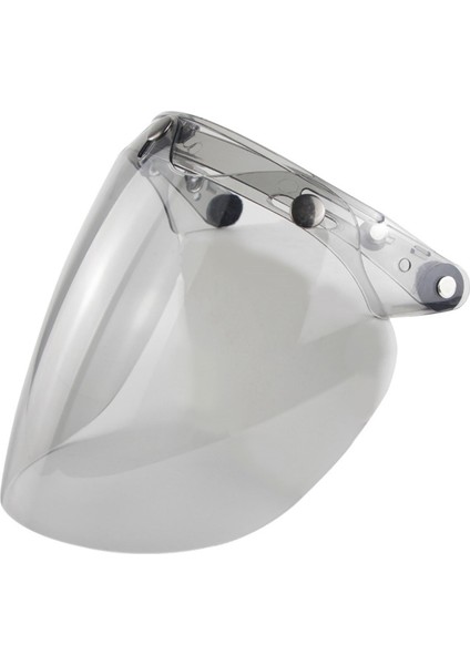 3 Snap Visor Lens I Açık Yüz Kaskları Için Retro Ön Cam Dayanıklı Açık Gri (Yurt Dışından)