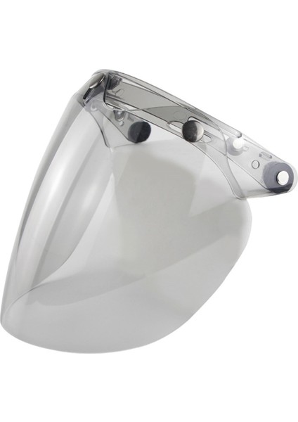 3 Snap Visor Lens I Açık Yüz Kaskları Için Retro Ön Cam Dayanıklı Açık Gri (Yurt Dışından)