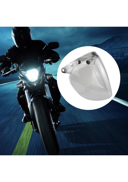 3 Snap Visor Lens I Açık Yüz Kaskları Için Retro Ön Cam Dayanıklı Açık Gri (Yurt Dışından)