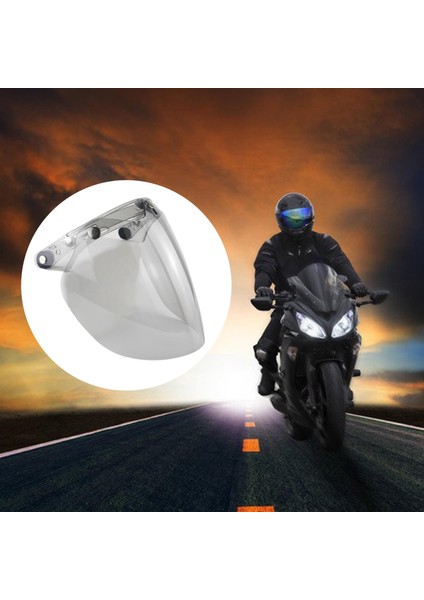 3 Snap Visor Lens I Açık Yüz Kaskları Için Retro Ön Cam Dayanıklı Açık Gri (Yurt Dışından)