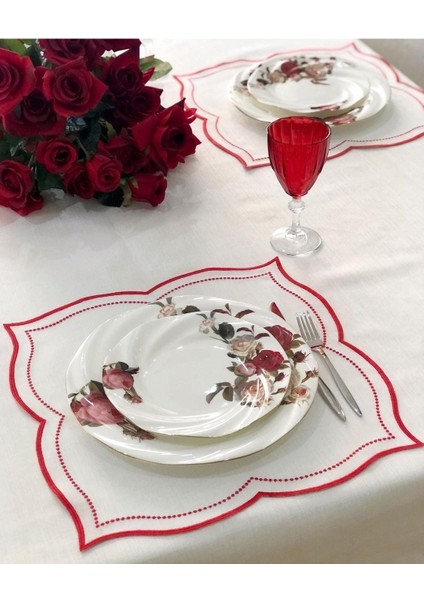 Kırmızı Damla Konseptli Amerikan Servis Takımı 8 Kişilik(16 Parça)