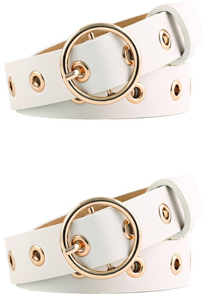 Bayan Grommet Kemer Suni Deri Tek Pin Toka Kot Pantolon Için Punk Kemerler (Yurt Dışından)