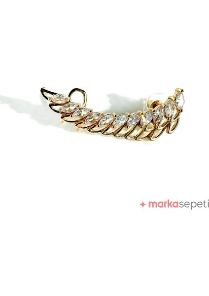 Altın Kaplama Zirkon Detay Kanatlı Kulak Arkası Kıkırdak Küpe fırsatları