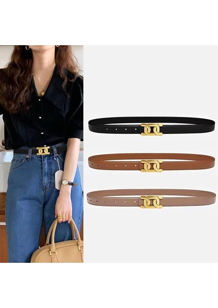 Jeans Için Bayan Kemerler, Altın Tokalı Bayan Deri Kemer, Pantolonlar Için Tasarımcı Kemerler Jeans Elbiseler (Yurt Dışından) fiyatları