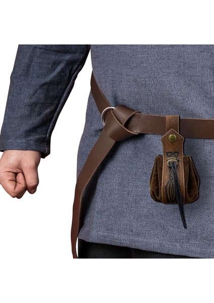 Ortaçağ Suni Deri Ipli Kese, Retro Iskandinav Taşınabilir Bozuk Para Cüzdanı, Larp Ren Faire Için Vintage Kemer Kılıfı Zar Çantası (Kahverengi C) (Yurt Dışından) fırsatları