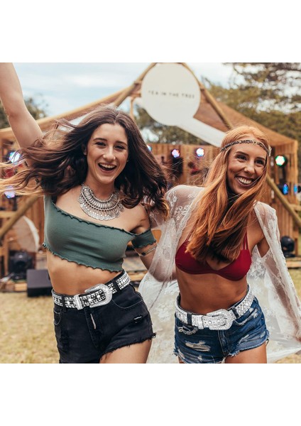 Kadınlar Için Yapay Elmas Kemer 2 Adet Bling Çivili Deri Kemer Batı Çivili Kemer Cowgirl Kemer (Yurt Dışından)