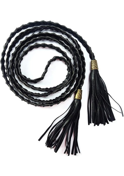 Kadın Püskül Örgülü Bel Kemeri Elbise Için Sıska Dokuma Kemer (Yurt Dışından)