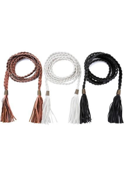 Kadın Püskül Örgülü Bel Kemeri Elbise Için Sıska Dokuma Kemer (Yurt Dışından) fiyatları