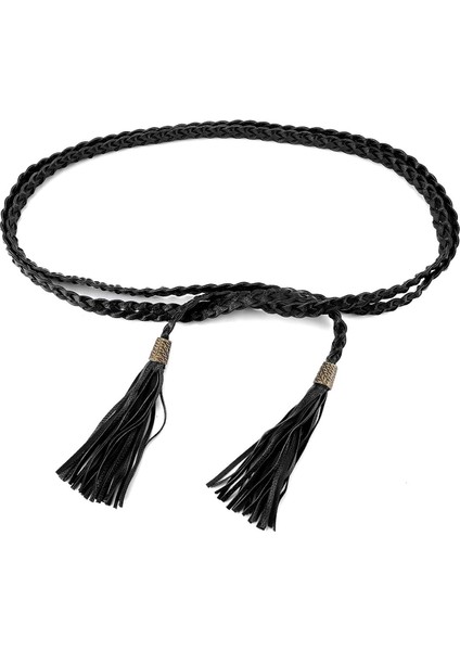 Kadın Püskül Örgülü Bel Kemeri Elbise Için Sıska Dokuma Kemer (Yurt Dışından) fırsatları