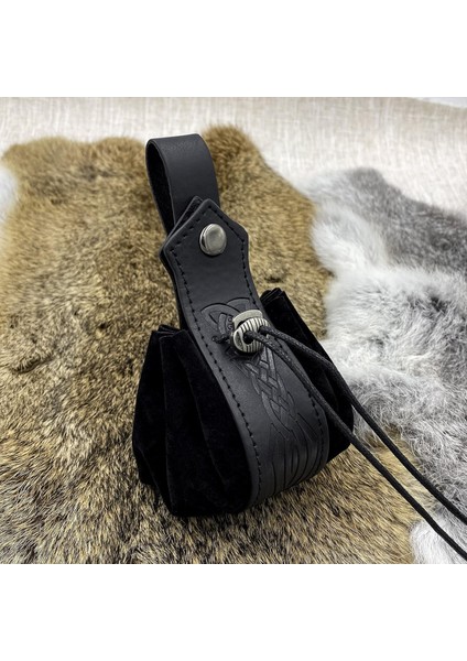 Ortaçağ Suni Deri Ipli Kese, Retro Iskandinav Taşınabilir Bozuk Para Cüzdanı, Larp Ren Faire Için Vintage Kemer Kılıfı Zar Çantası (Siyah C) (Yurt Dışından) modelleri