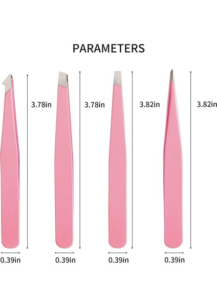 Cımbız Seti 4 Parçalı, Profesyonel Paslanmaz Çelik Cımbız, Kaşlar Için Hassas Cımbız, Sakal, Batık Saç, Kıymık, Siyah Nokta (Pembe) (Yurt Dışından)