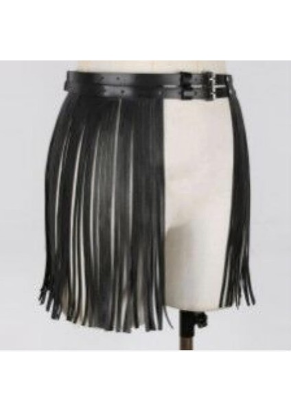 Kadın Punk Bel Kemeri Püskül Saçak Etek Kemeri, Kadınlar Için Geniş Püskül Bel Kemeri, Saçaklı Elbise Kemeri, Vintage Pu Deri Kemer Kemer Rocker Dans Performansı Kostüm (Yurt Dışından) fırsatları