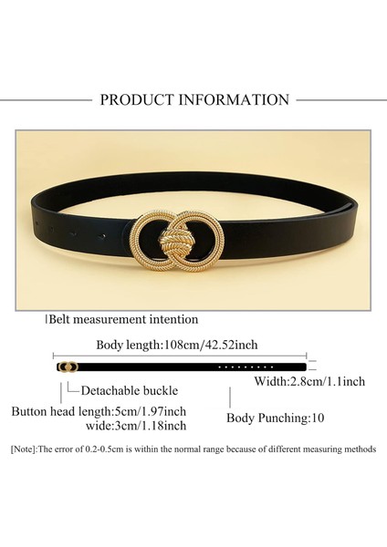 Bayanlar Suni Deri Kemer Altın Toka ile Moda Çift O-Ring Yumuşak Suni Deri Bel Kemerleri Kot Elbise (Yurt Dışından) fiyatları