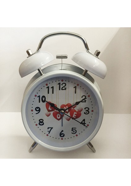 Inç Metal Çalar Saat Beyaz Kalp Şeklinde Aşk Işıklı Dilsiz Çocuklar, Öğrenciler ve Yetişkin Ev Ofis Saati Için Basit Küçük Çalar Saat (Yurt Dışından) fiyatları