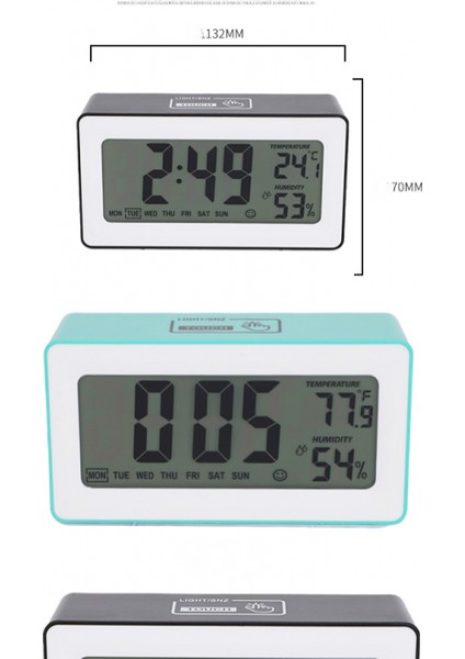 Inç Akıllı LCD Elektronik Saat Masaüstü ile Çalar Saat Aydınlık Tembel Elektronik Saat Çok Fonksiyonlu Sabit Saat (Siyah) (Yurt Dışından)
