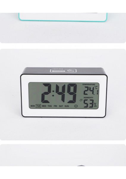 Inç Akıllı LCD Elektronik Saat Masaüstü ile Çalar Saat Aydınlık Tembel Elektronik Saat Çok Fonksiyonlu Sabit Saat (Siyah) (Yurt Dışından)