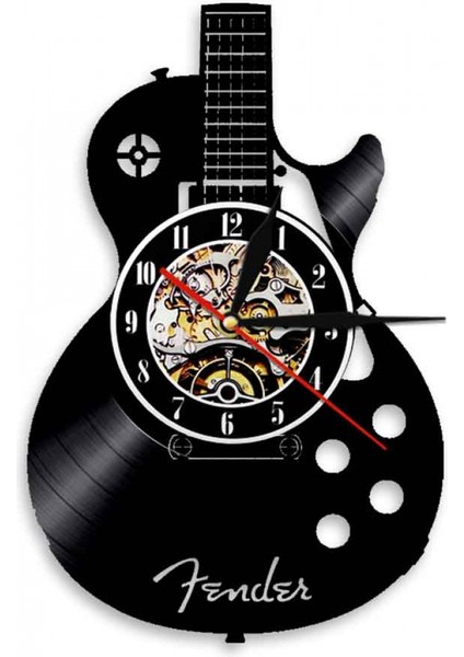 12 Inç Vinil Kayıt Duvar Saati Oturma Odası Çalışma Retro Gitar CD Kayıt Duvar Saati Dilsiz Saat (Yurt Dışından)