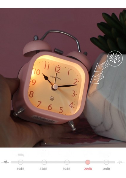 Öğrenciler, Çocuklar ve Yetişkinler Için 3 Inç Kare Metal Aydınlık Sevimli Çalar Saat Sessiz Çalar Saat (Pembe) (Yurt Dışından) modelleri