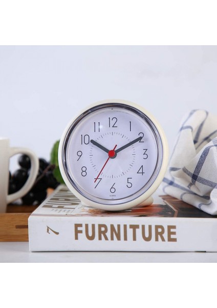 Banyo Duvar Saati, Su Geçirmez Vantuz Sessiz Çalışmayan Saatler Masa Yatak Odası Ev Ofis Okul Için Standlı (4 Inç, Beyaz) (Yurt Dışından) modelleri