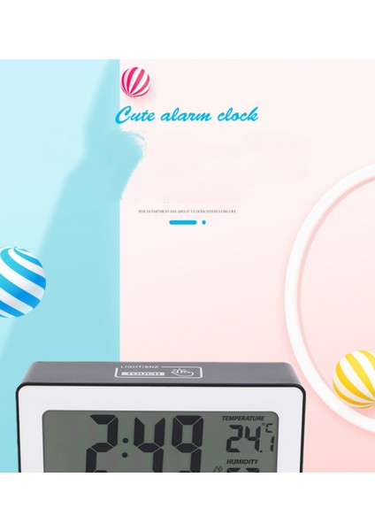 Inç Akıllı LCD Elektronik Saat Masaüstü ile Çalar Saat Aydınlık Tembel Elektronik Saat Çok Fonksiyonlu Sabit Saat (Siyah) (Yurt Dışından)