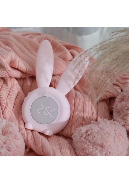 Çocuk Için Çocuk Çalar Saat, Çocuk Gece Lambaları, 5 Zil Sesi, Sıcaklık Takvimi, Dokunmatik Kontrol ve Erteleme Şarj Edilebilir Saatler----Pembe (Yurt Dışından)